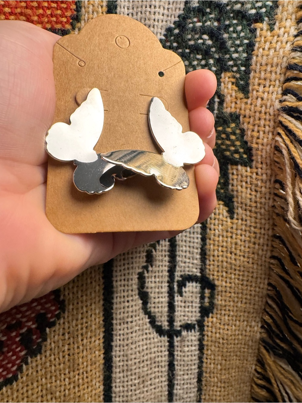 Silver Butterfly Stud Earrings - Women's Jewelry